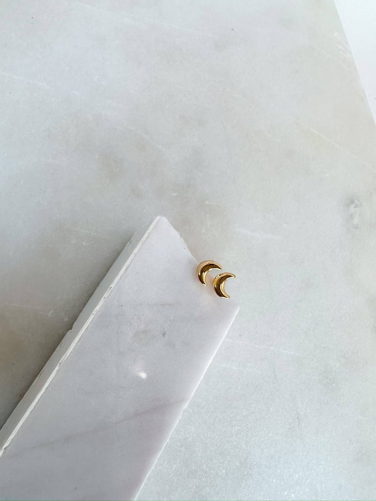 Mini Crescent Moon Stud Earrings