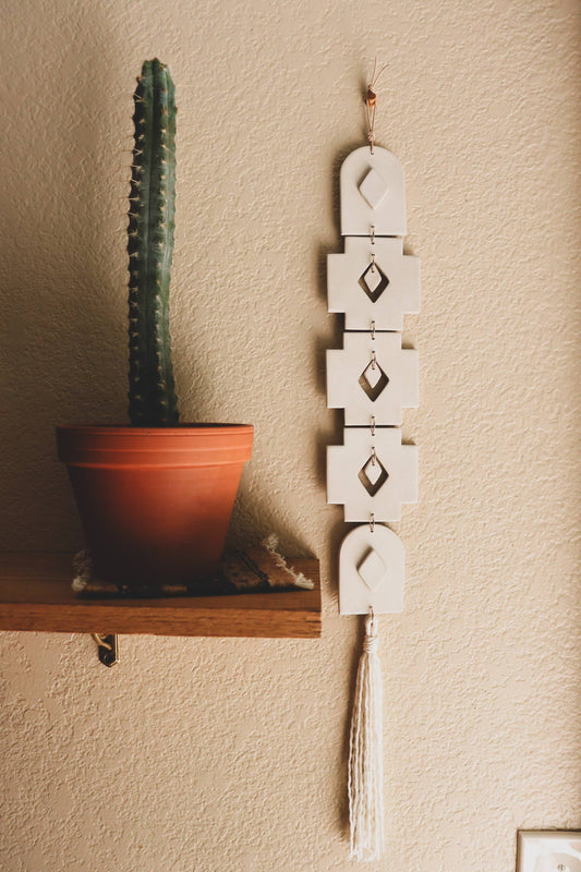 Aztec White Sandstone Clay Wall Hanging