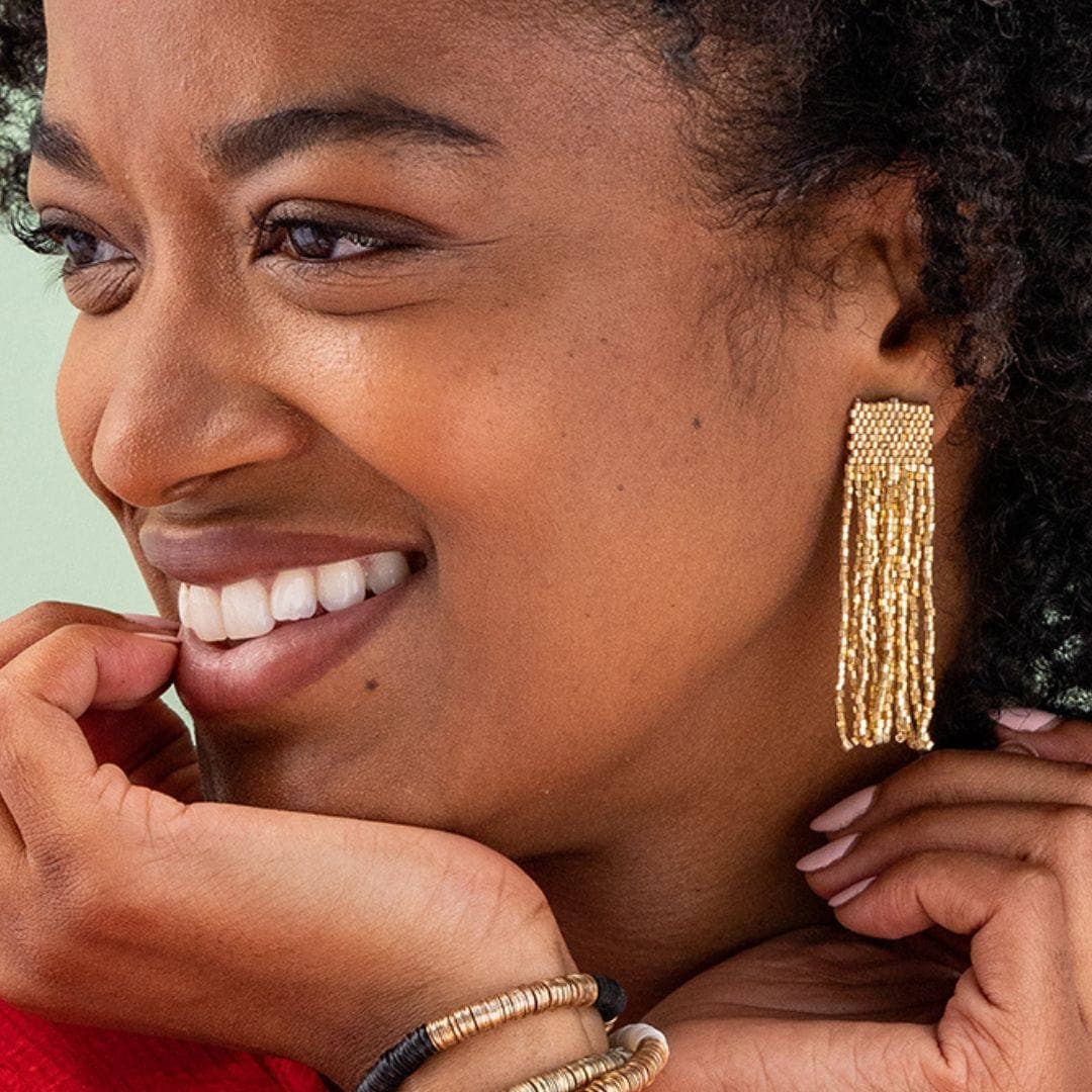 Marilyn Gold Fringe Earrings