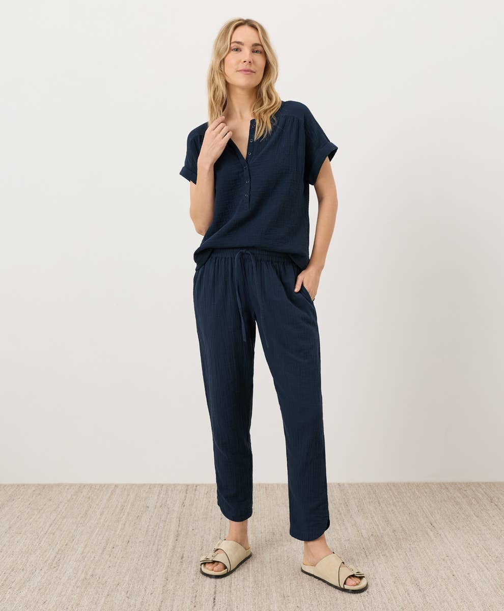 Coastal Double Gauze Tapered Pant