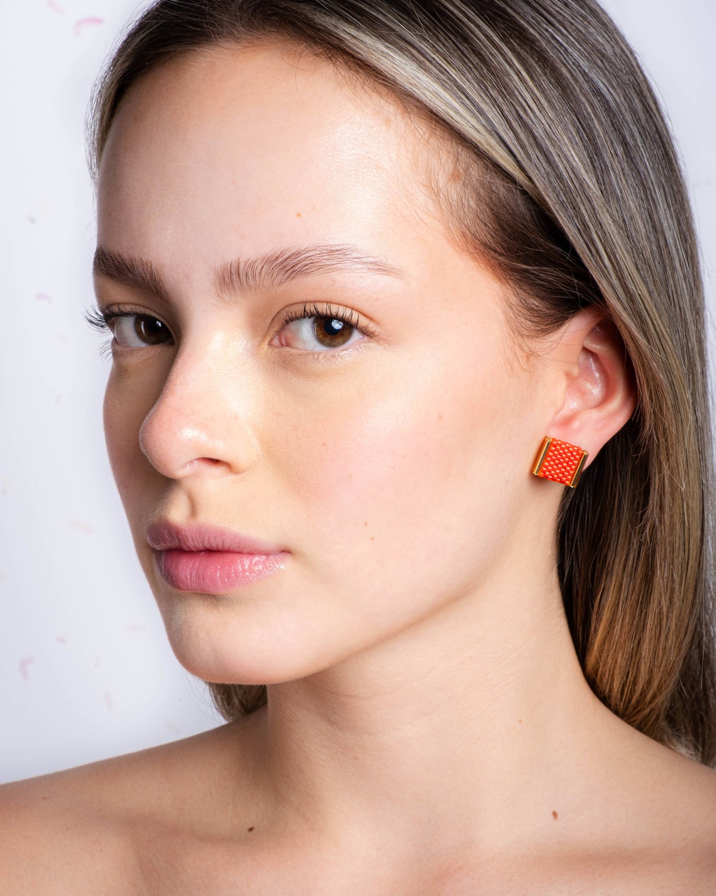 Beaded Handwoven Tulip Stud Pack (Black/Lilac)