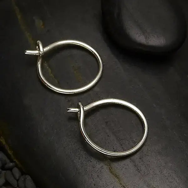 Sterling Silver Hammered Hoops