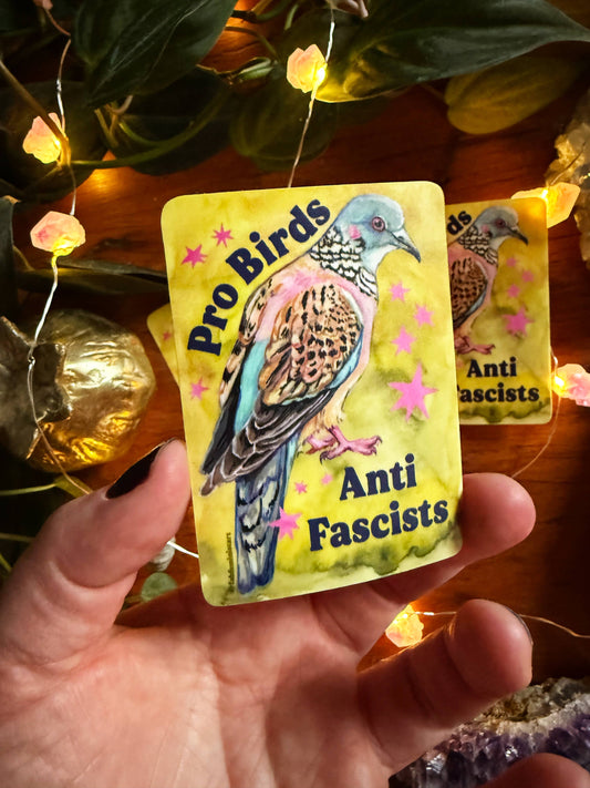Pro Birds Anti Fascists Sticker