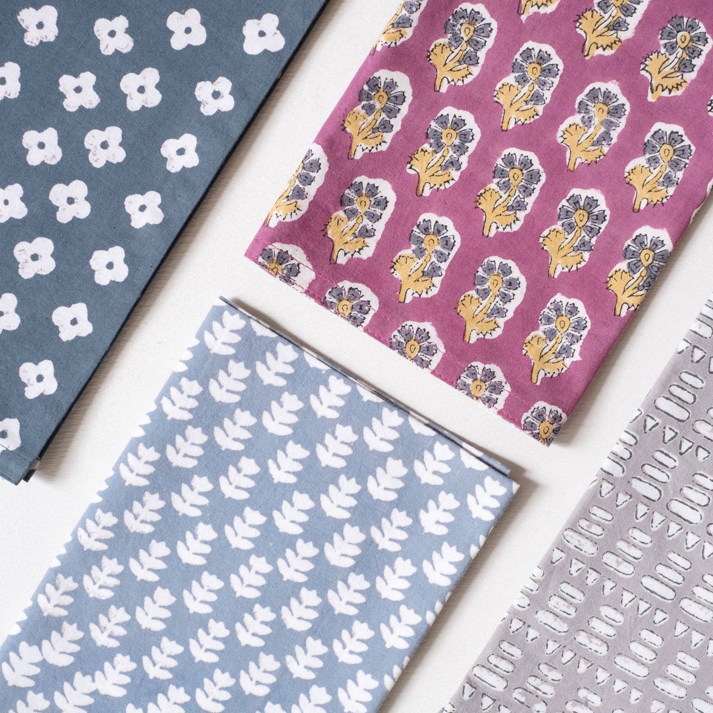 Matta Gray Block Printed Napkins