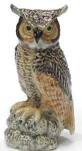 Great Horned Owl Porcelain Mini Figurine