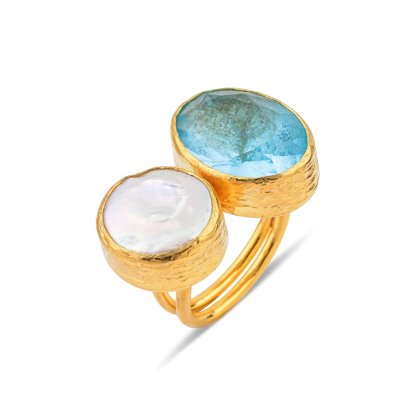 Aqua/Pearl Ring