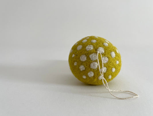 Felted Wool Mushroom Ornament