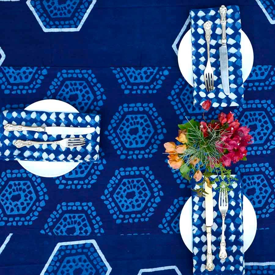 Karma Indigo Blue Napkins (Set of 4)