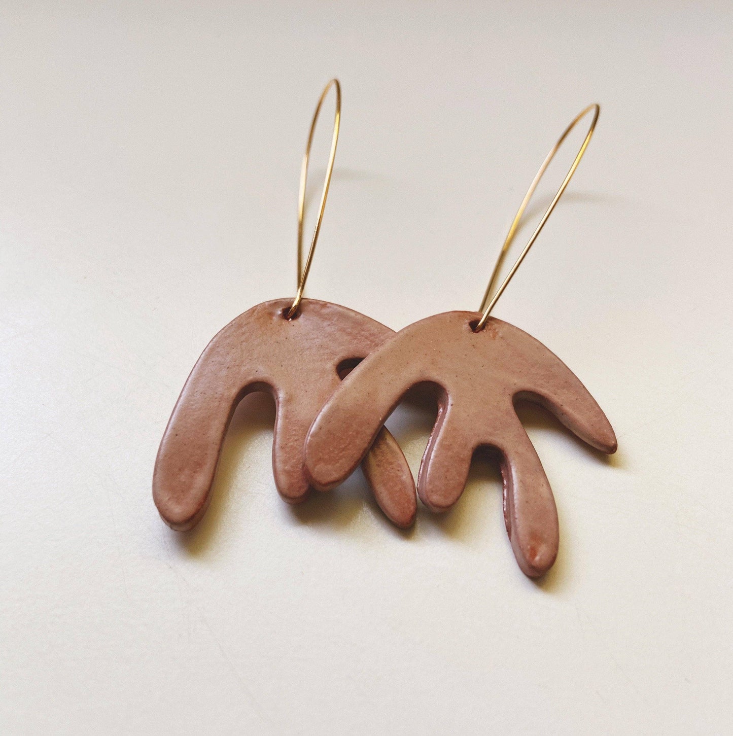 Drift Red Earthenware Clay Earrings