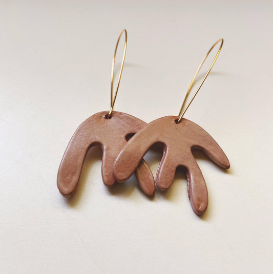 Drift Red Earthenware Clay Earrings