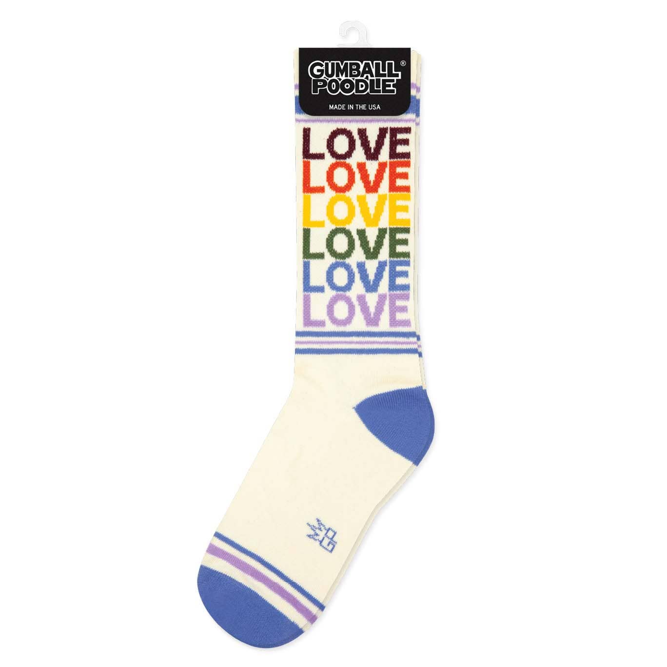 Love - Vintage Rainbow Gym Crew Socks