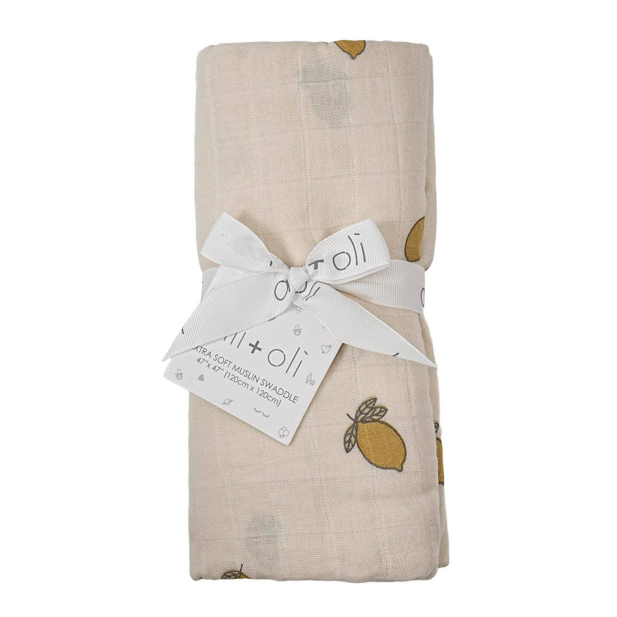 Bamboo Muslin Baby Blanket (Lemons)