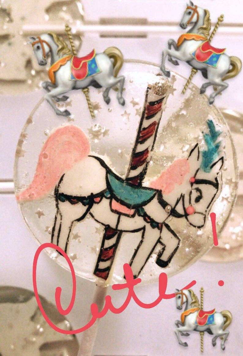 Fondant Carousel Horse Lollipops