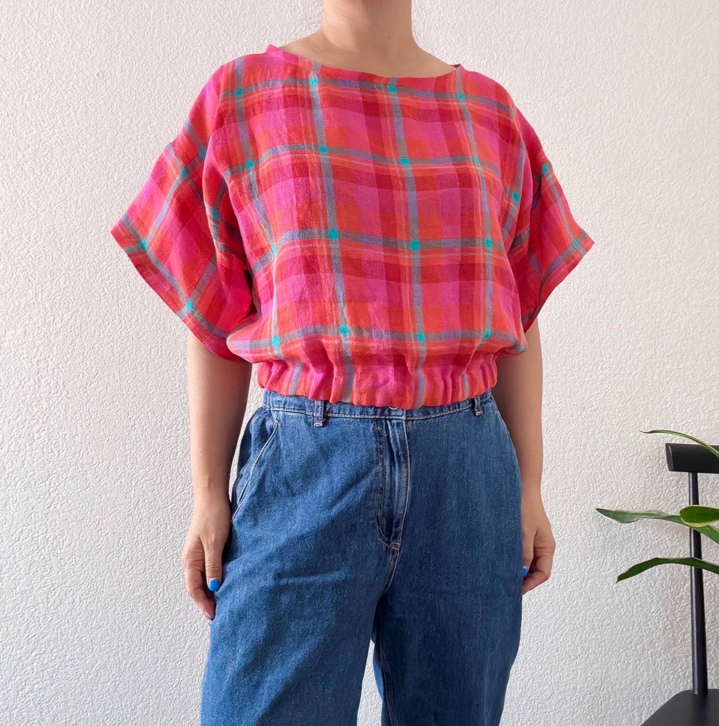 Pink Check Top