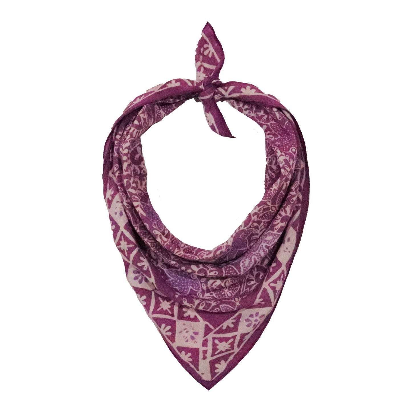 Hand Dyed Batik Bandana - Pink Lilac