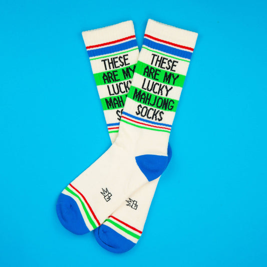 These Are My Lucky Mahjong Socks Gym Crew Socks