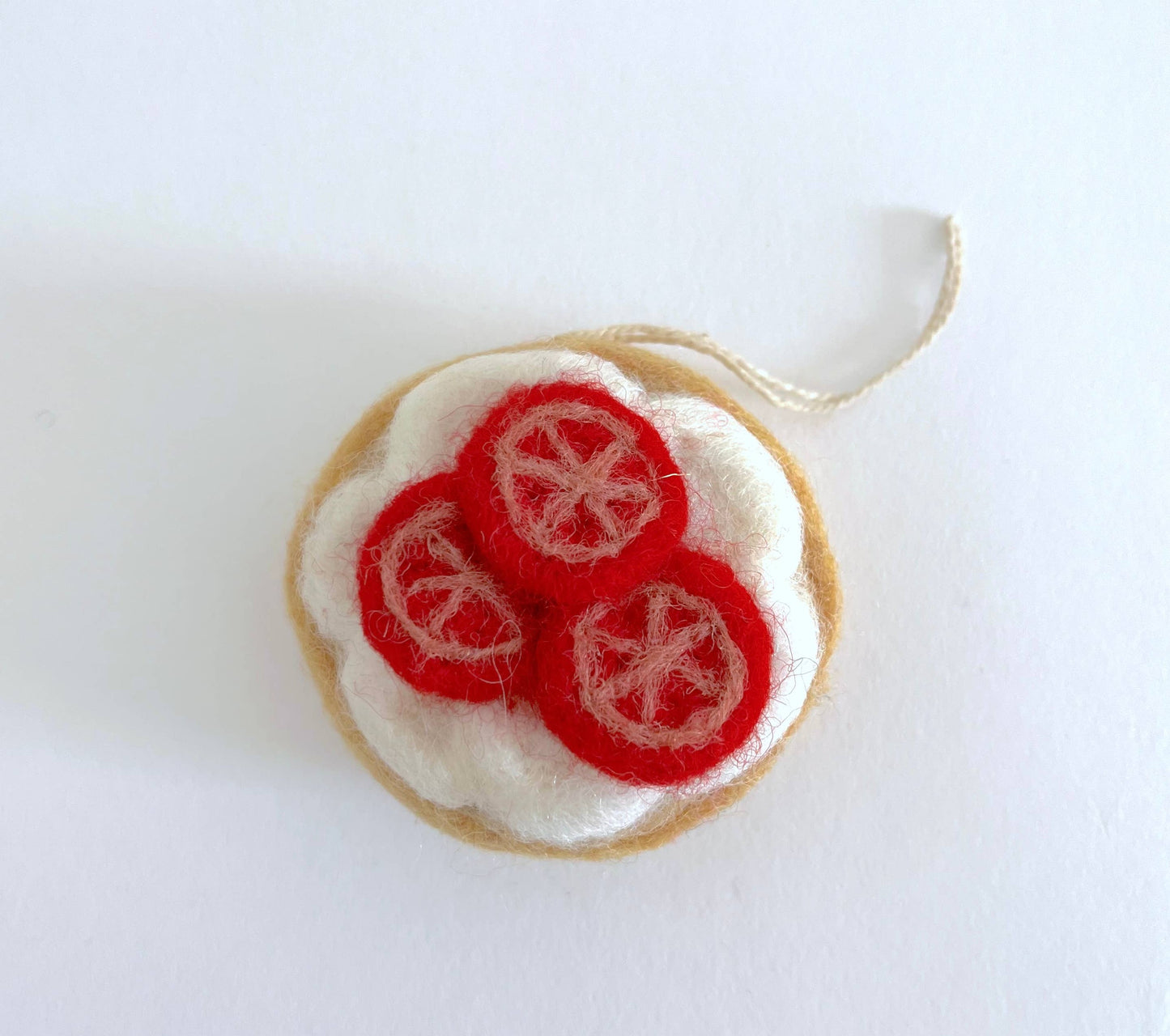 Felted Wool Bagel Ornament