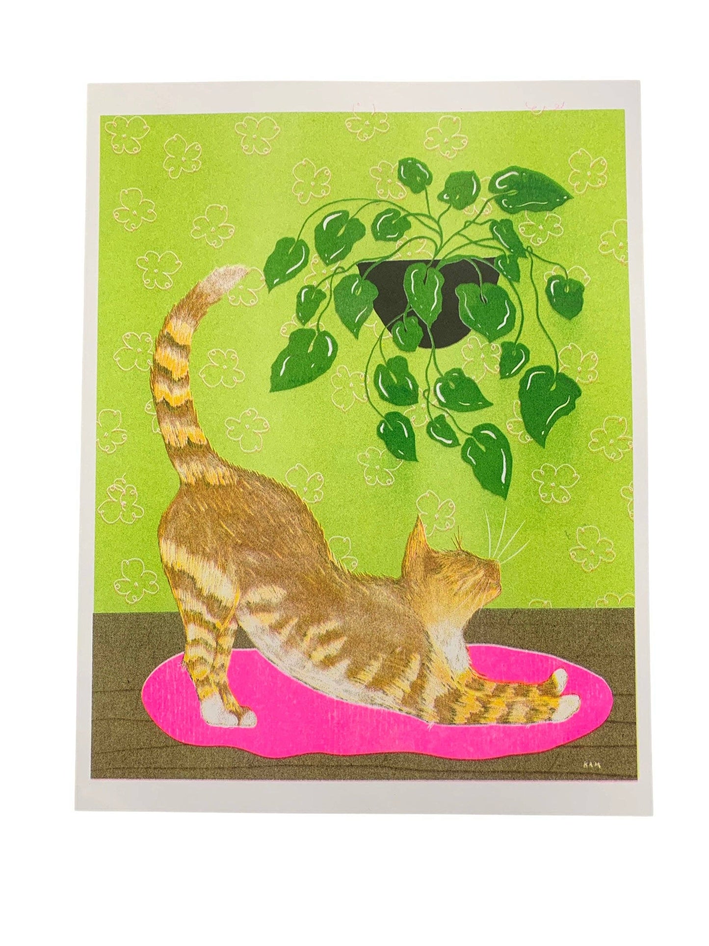 Risograph Print - 8.5x11" Orange Cat
