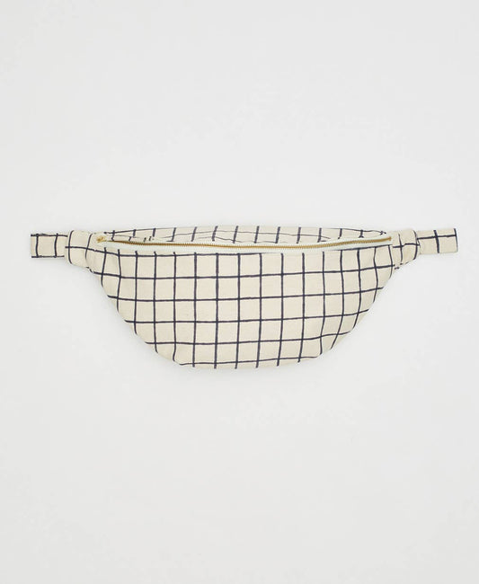 Block Print Grid Sling Bag