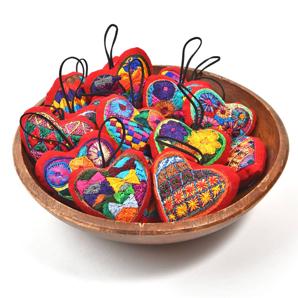 Hand Embroidered Christmas Holiday Ornaments from Guatemala