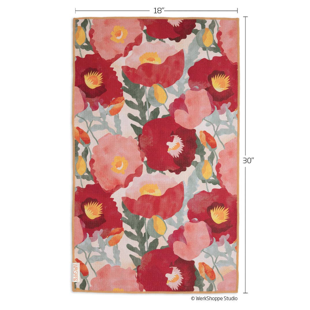 Poppies Microfiber Kitchen Towel