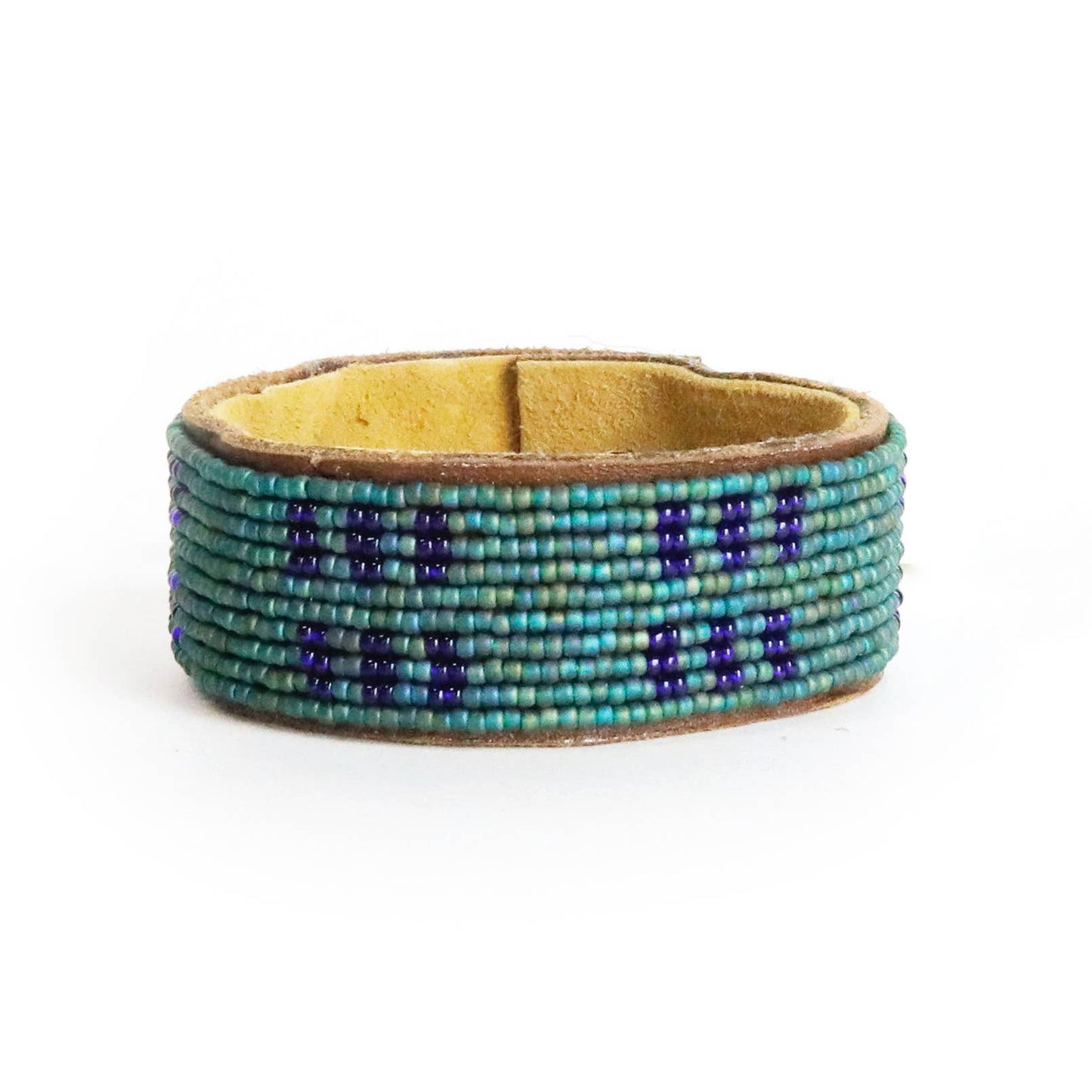 Medium Peacock Leather Cuff