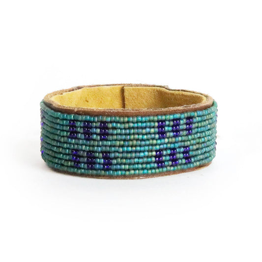 Medium Peacock Leather Cuff