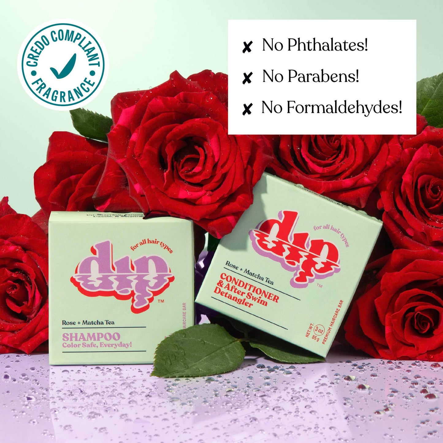 Dip Shampoo Bar: Rose & Matcha Tea
