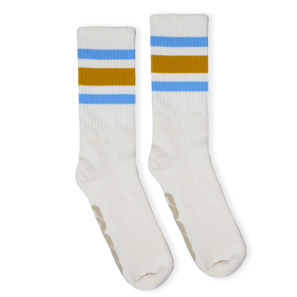 SOCCO Naturals | Columbia Blue & Brass Stripes