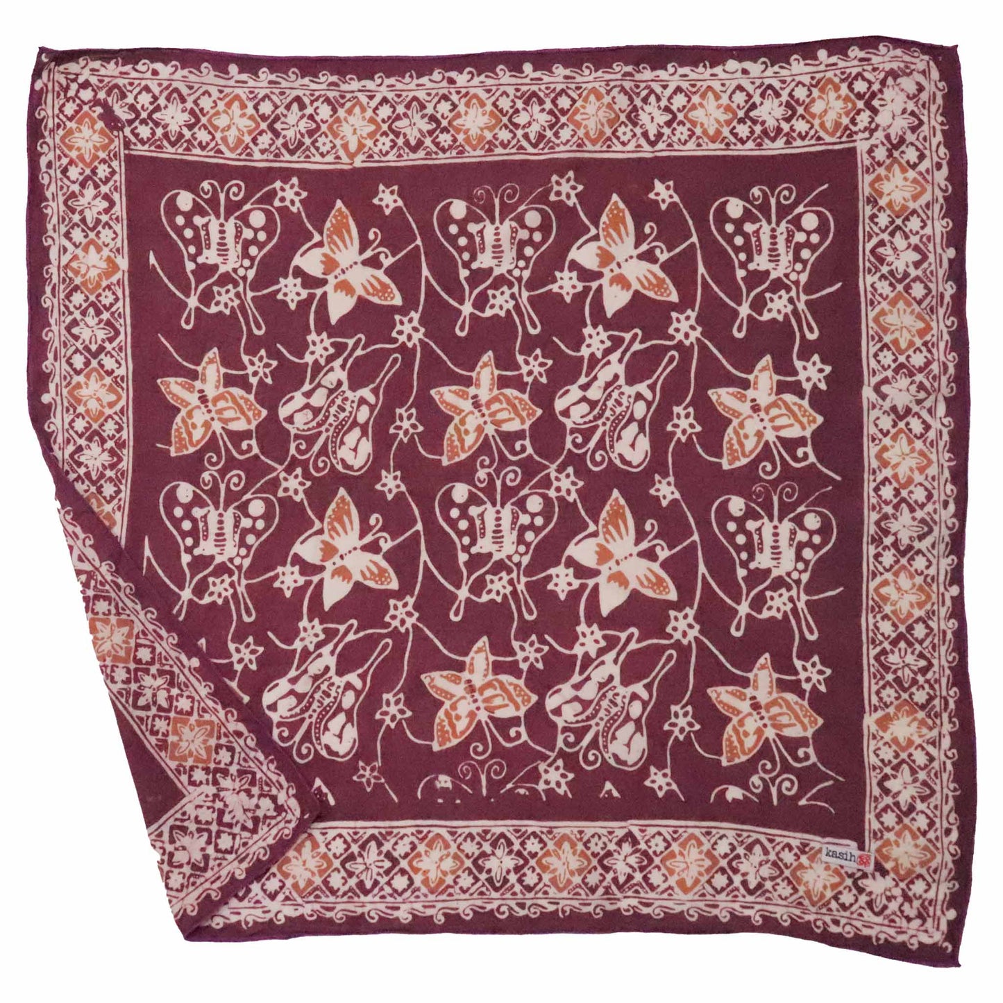 Hand Dyed Batik Bandana - Royal Flutter