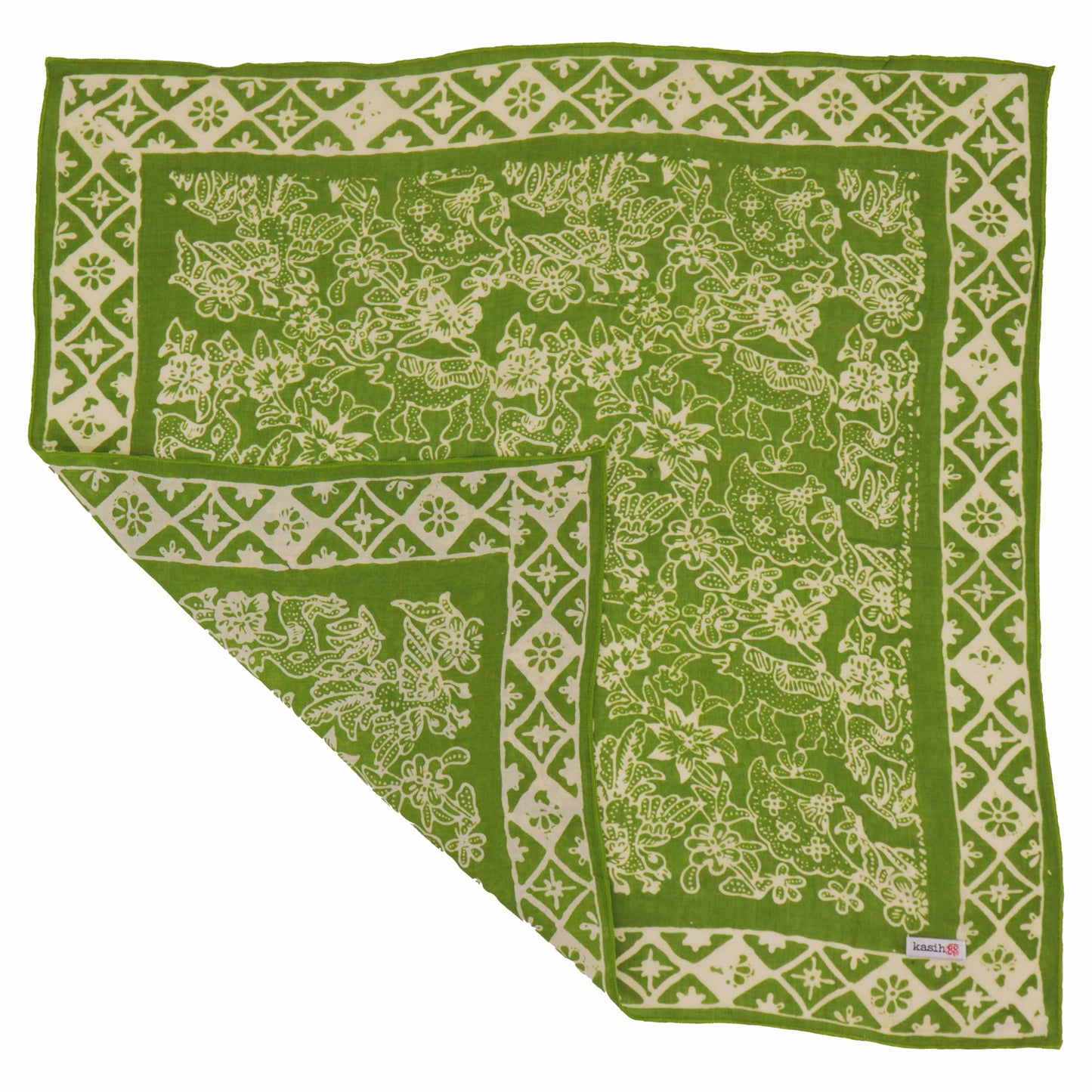 Hand Dyed Batik Bandana - Green Serenity