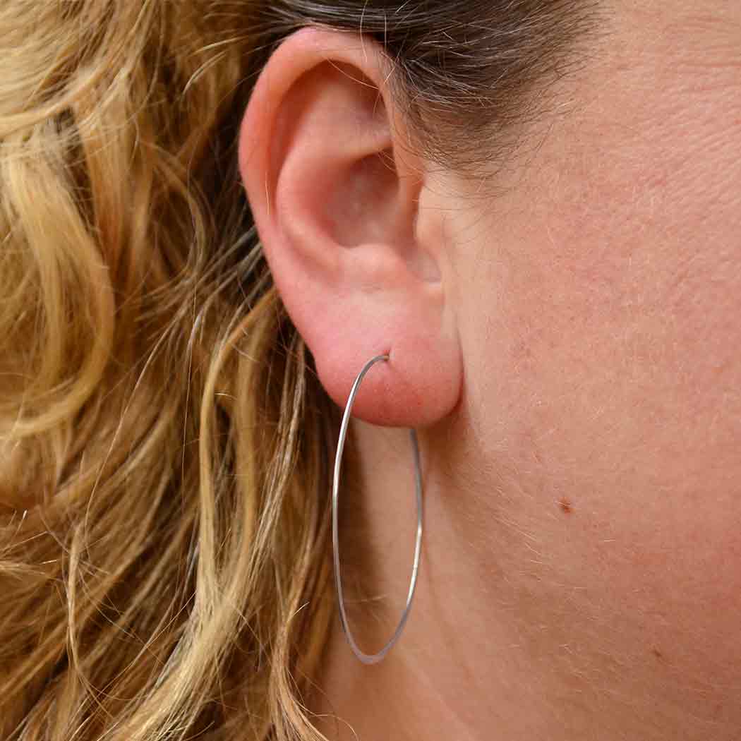 Sterling Silver Hammered Hoops