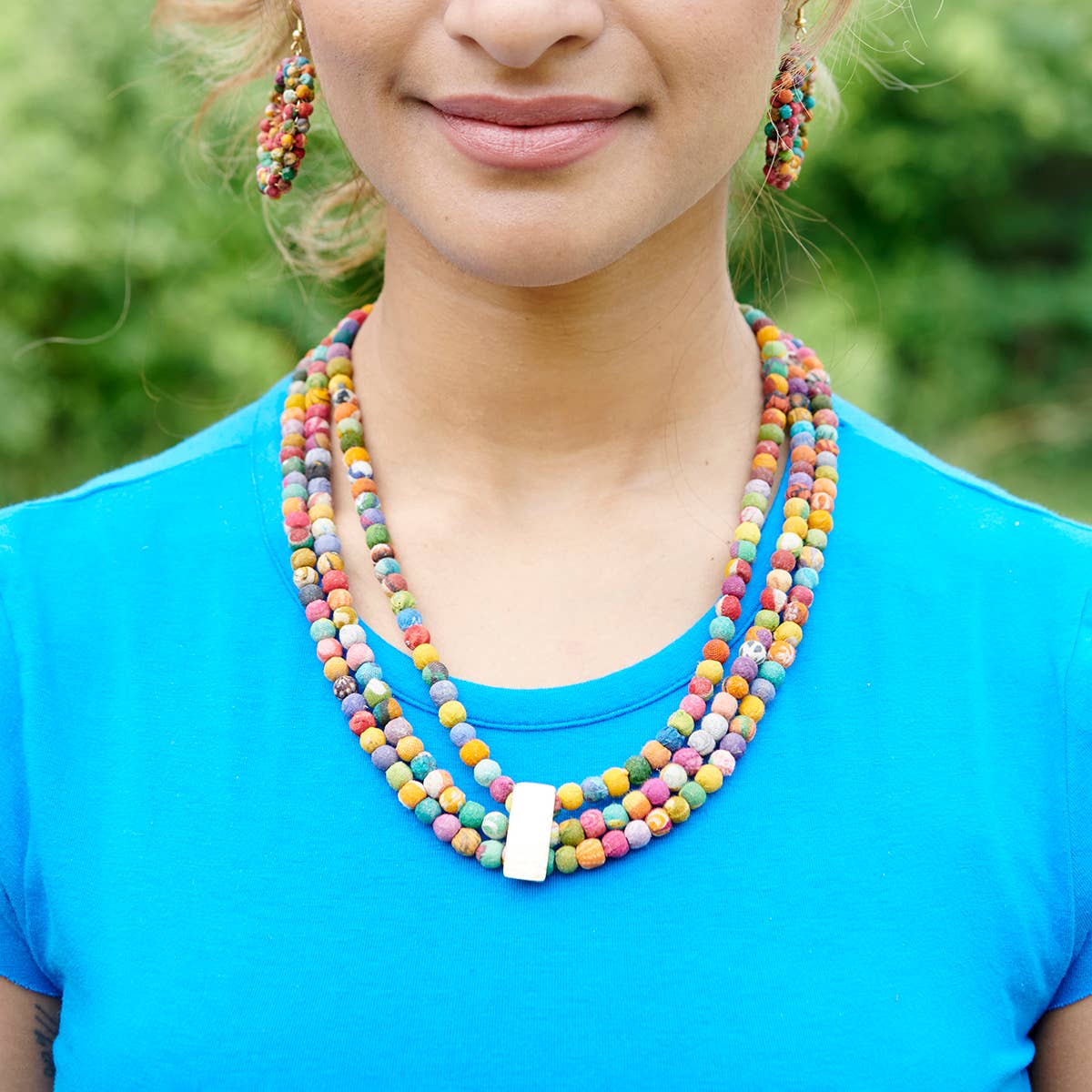 Kantha Luminous Inlay Necklace