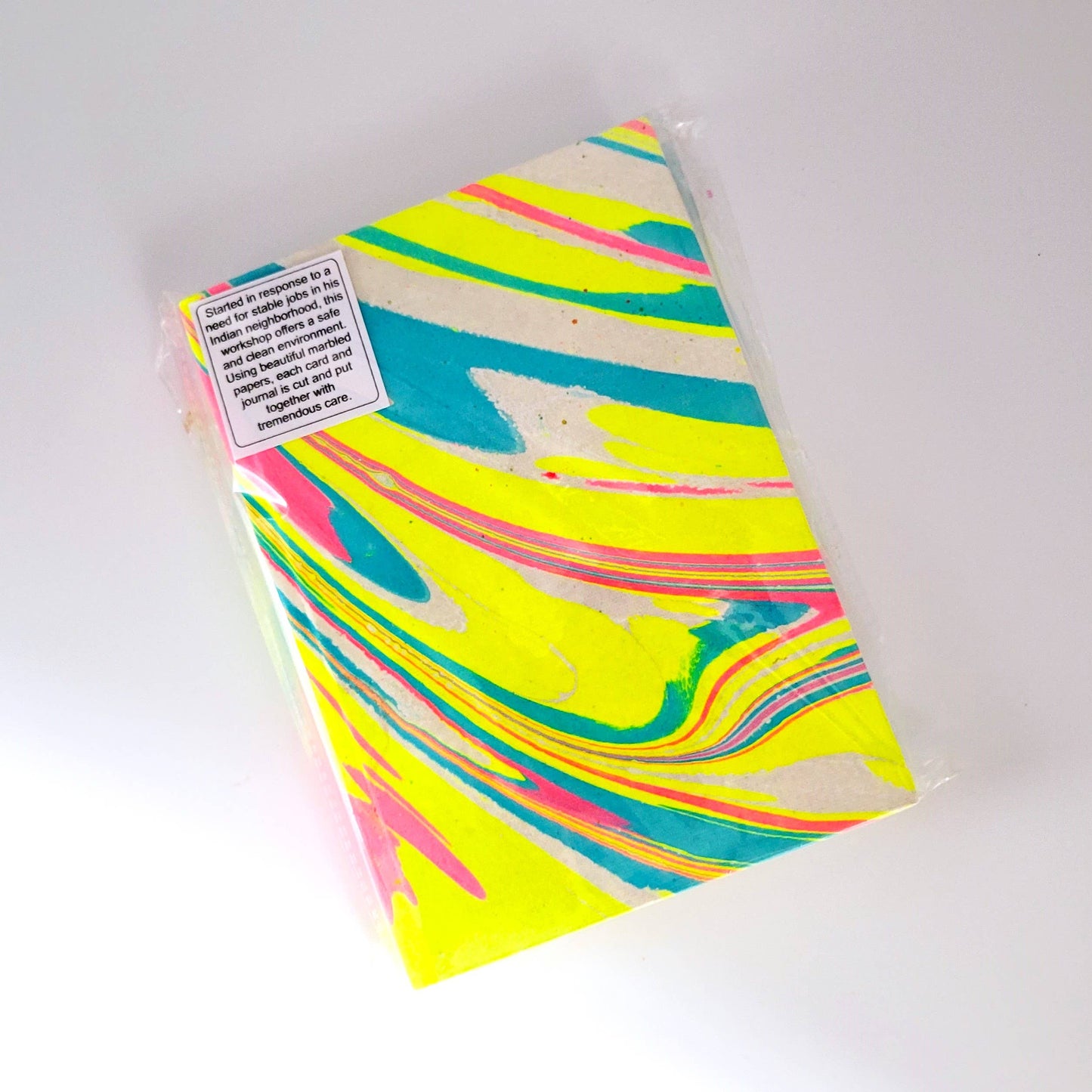 Neon Swirl Marble Hardback Journal