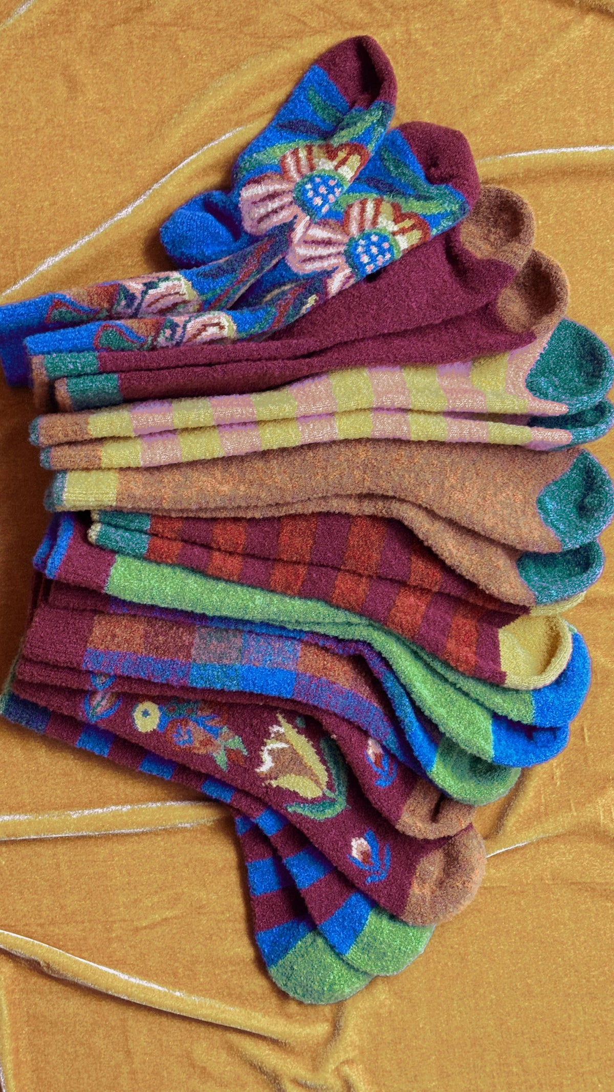 Wool Blend Mousse Bouquet Socks