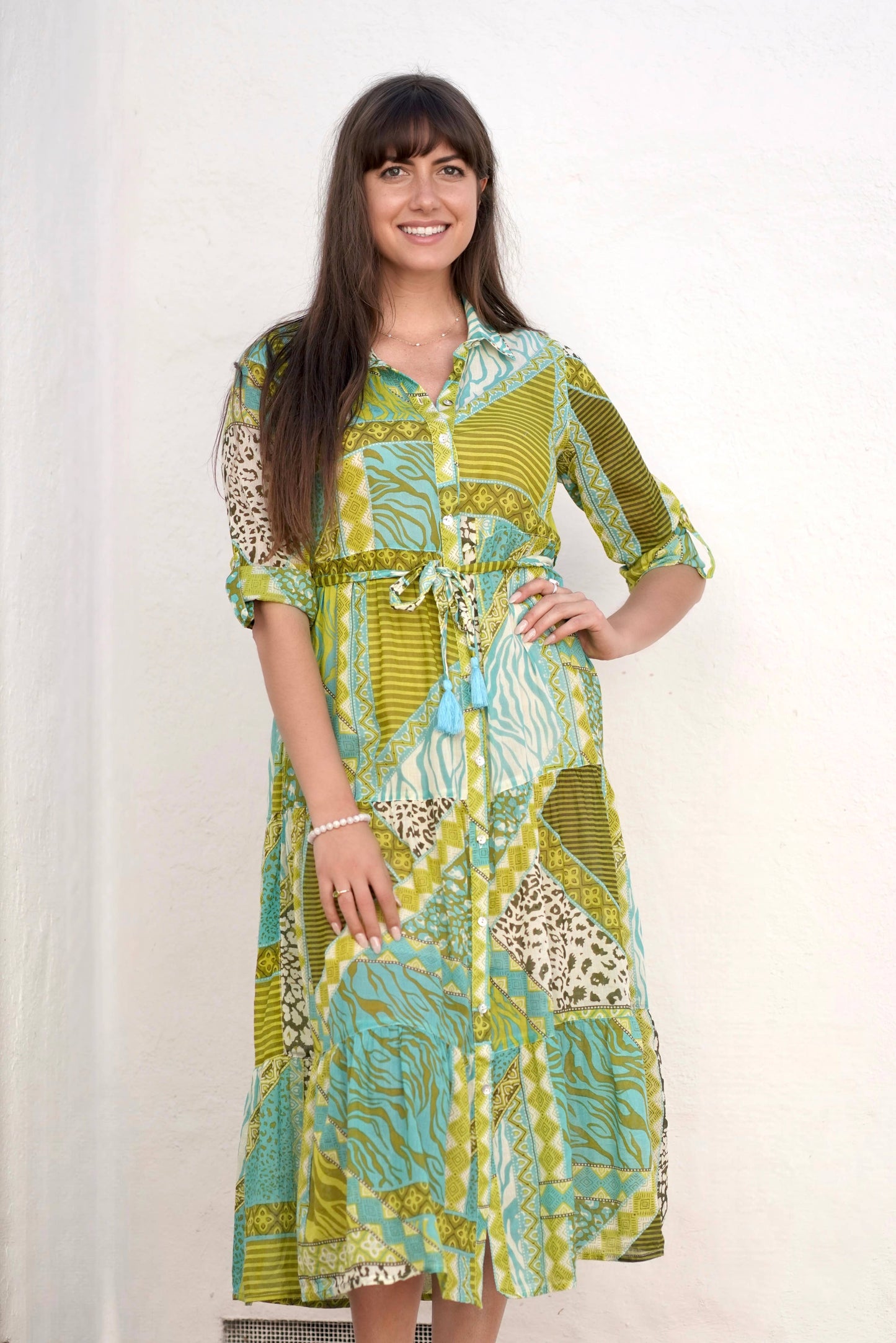 Lena Shirt Dress Emerald Green