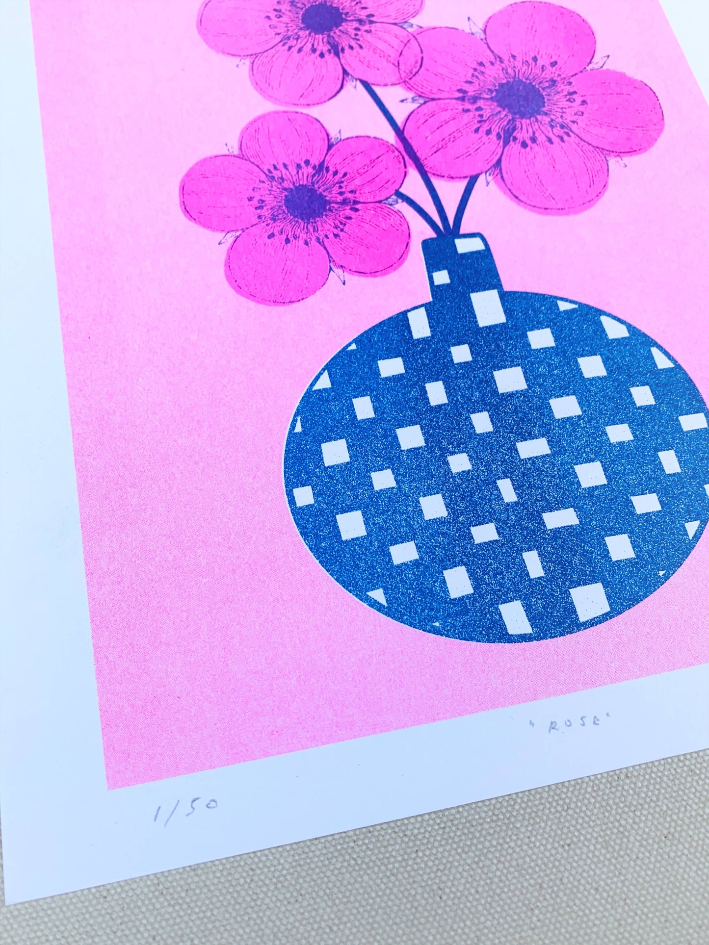 Risograph Print - 8.5x11" Rose