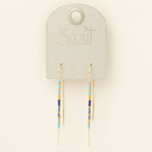 Miyuki Thread Earring - Cobalt /Gold