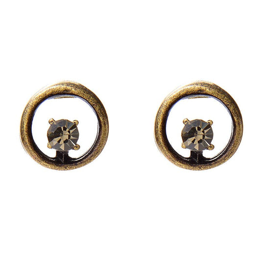 Off-Center Crystal Stud Earrings