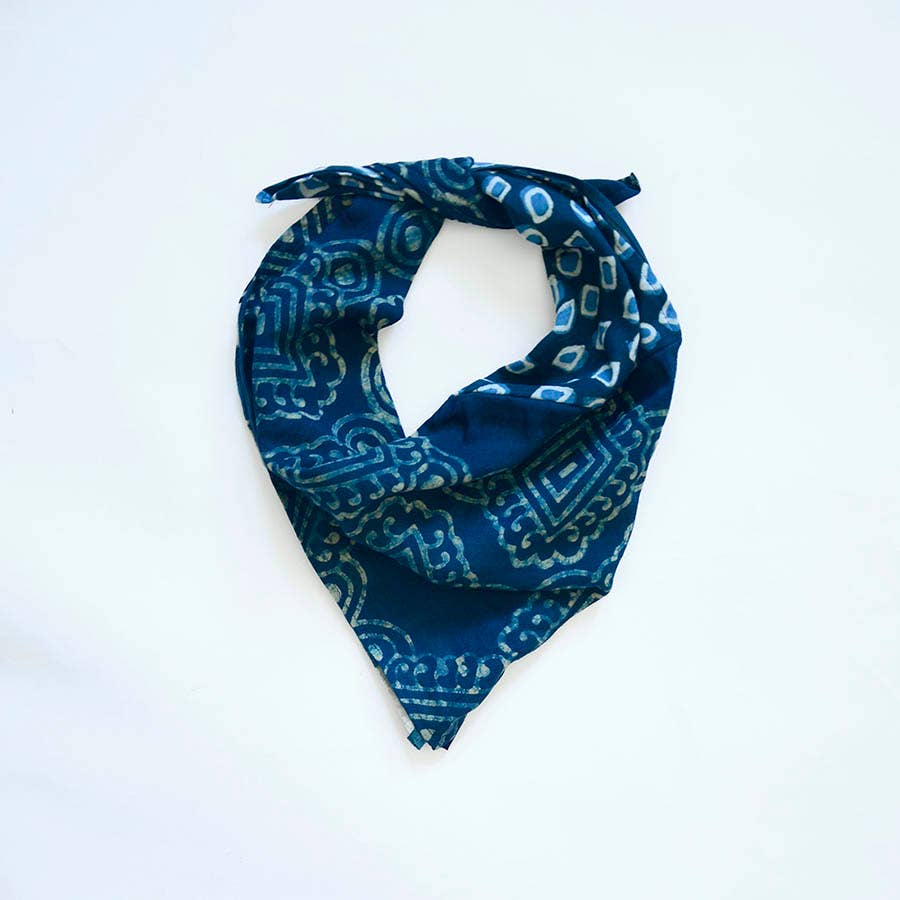 Savita Geometric Cotton Silk Bandana