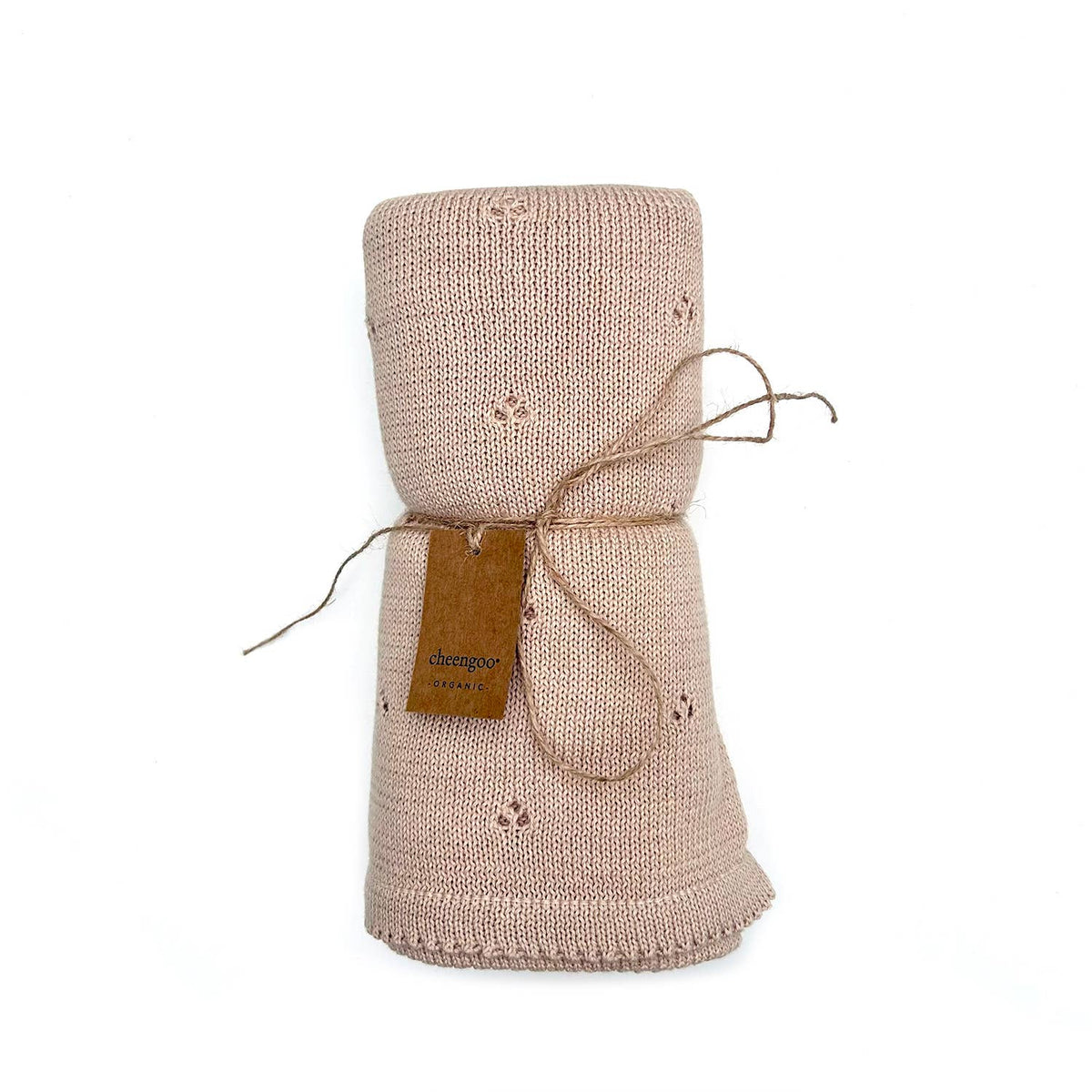 Organic Knit Baby Blanket - Tan