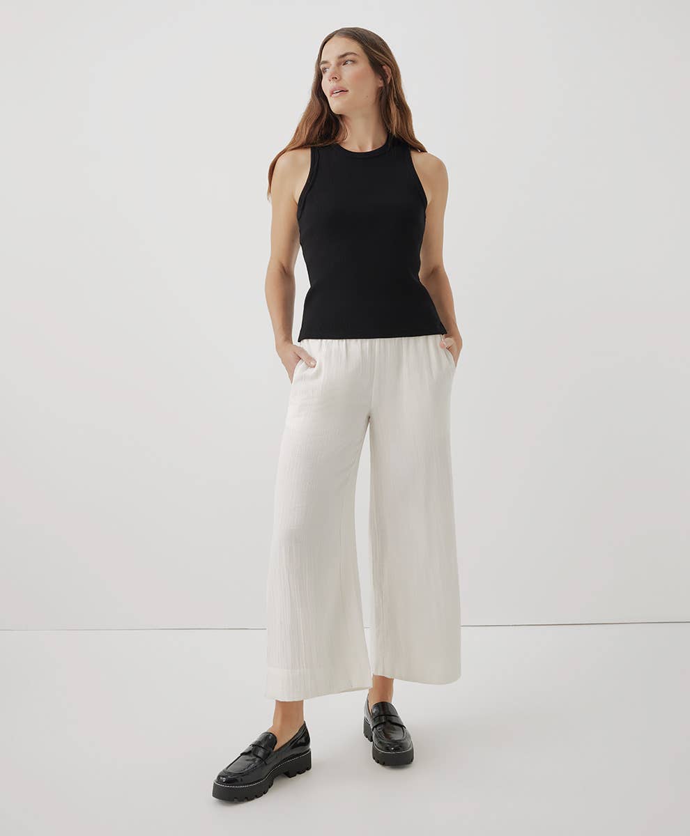 Women's Coastal Double Gauze Wide Leg Pant