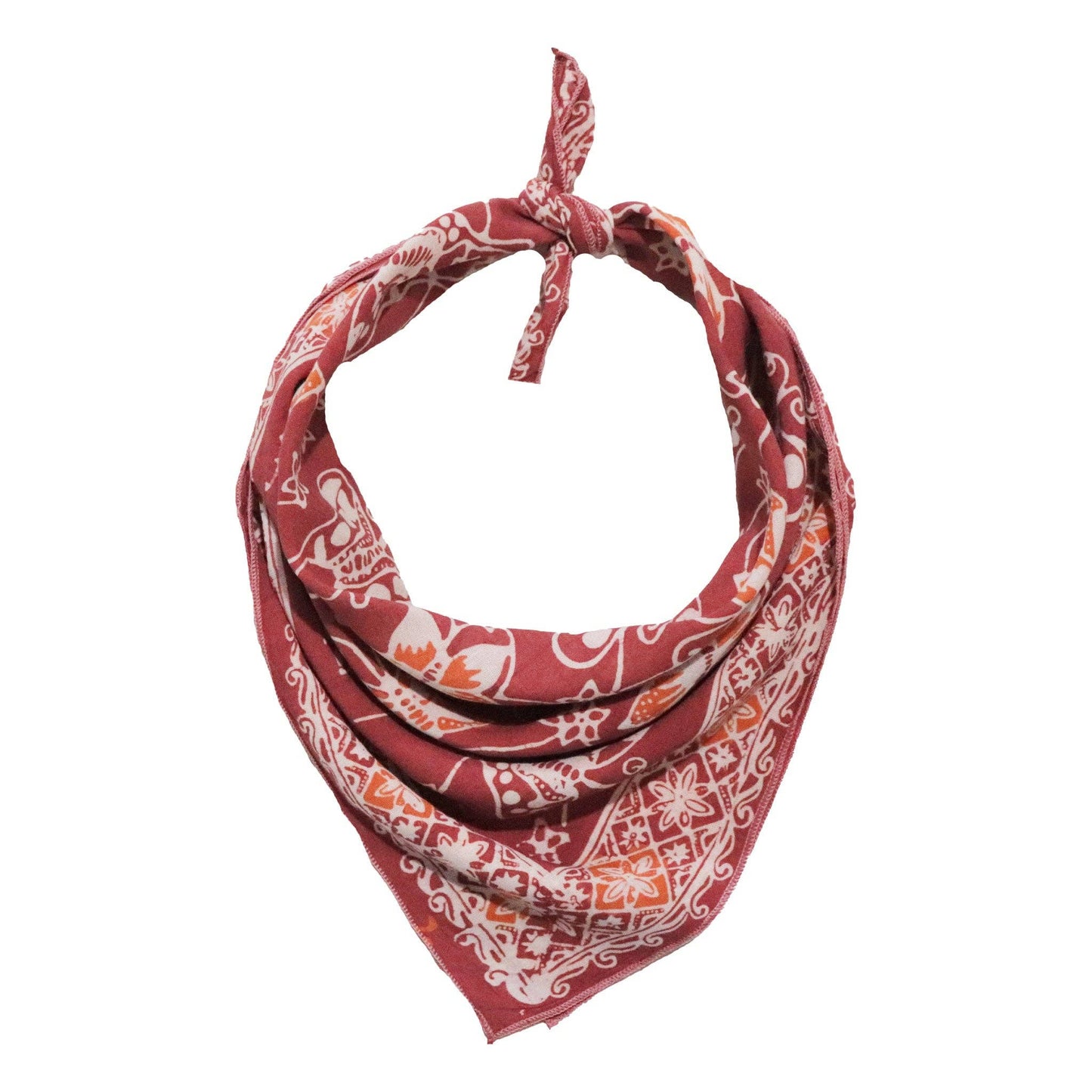 Hand Dyed Batik Bandana - Royal Flutter