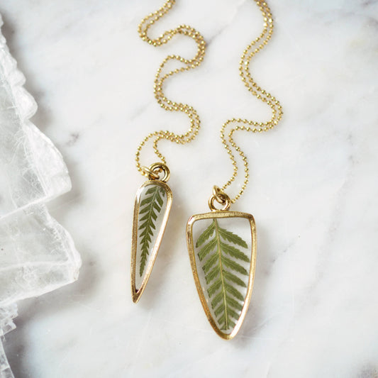 The Pressed Fern Arrow or Spike Necklace