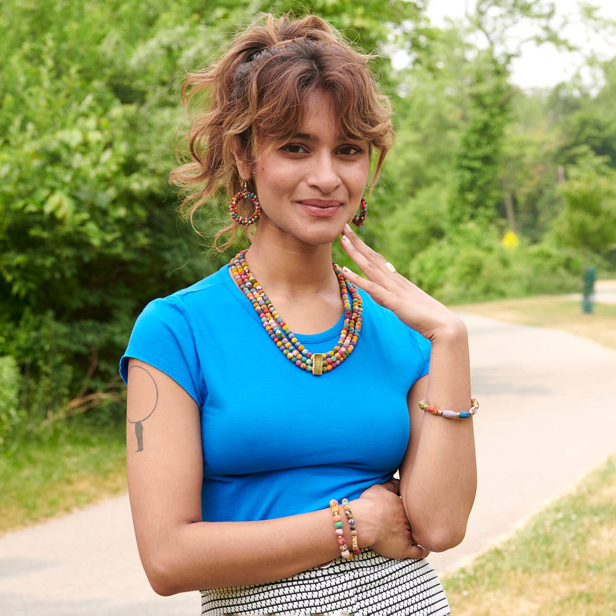 Kantha Luminous Inlay Necklace