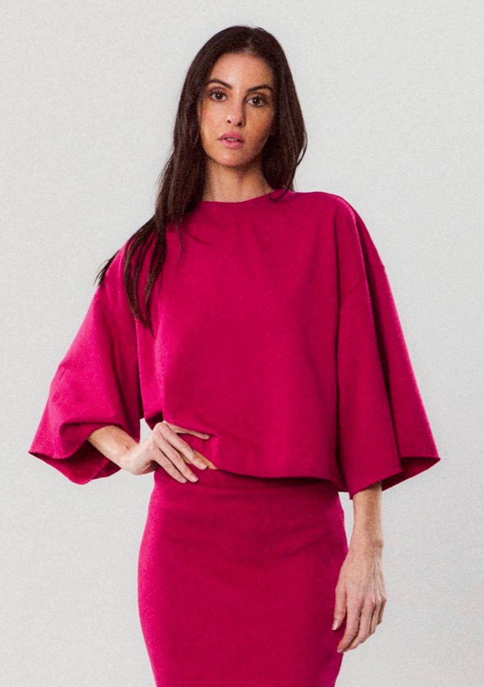 Luca Bell Sleeve Boxy Fleece Top