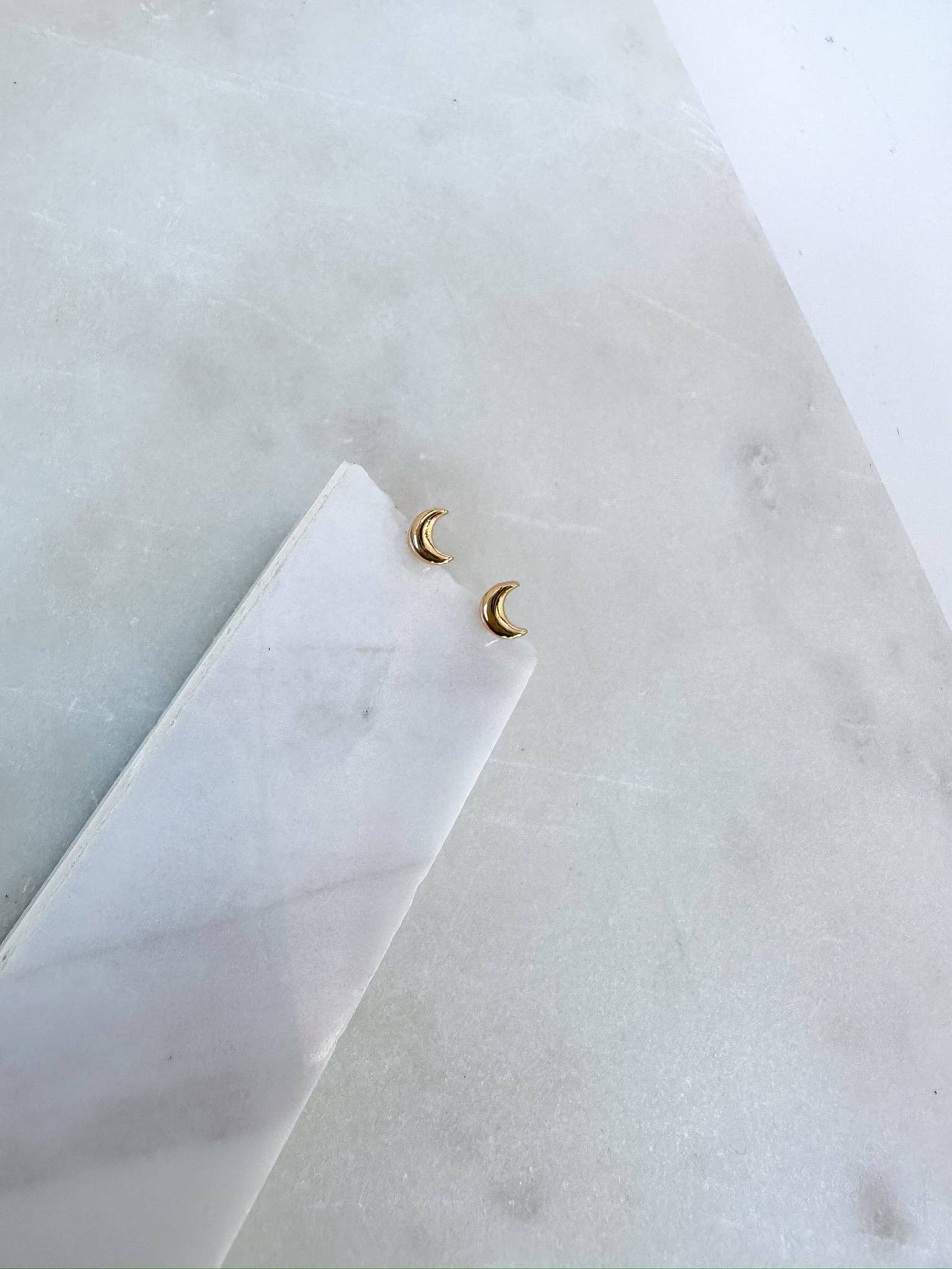 Mini Crescent Moon Stud Earrings