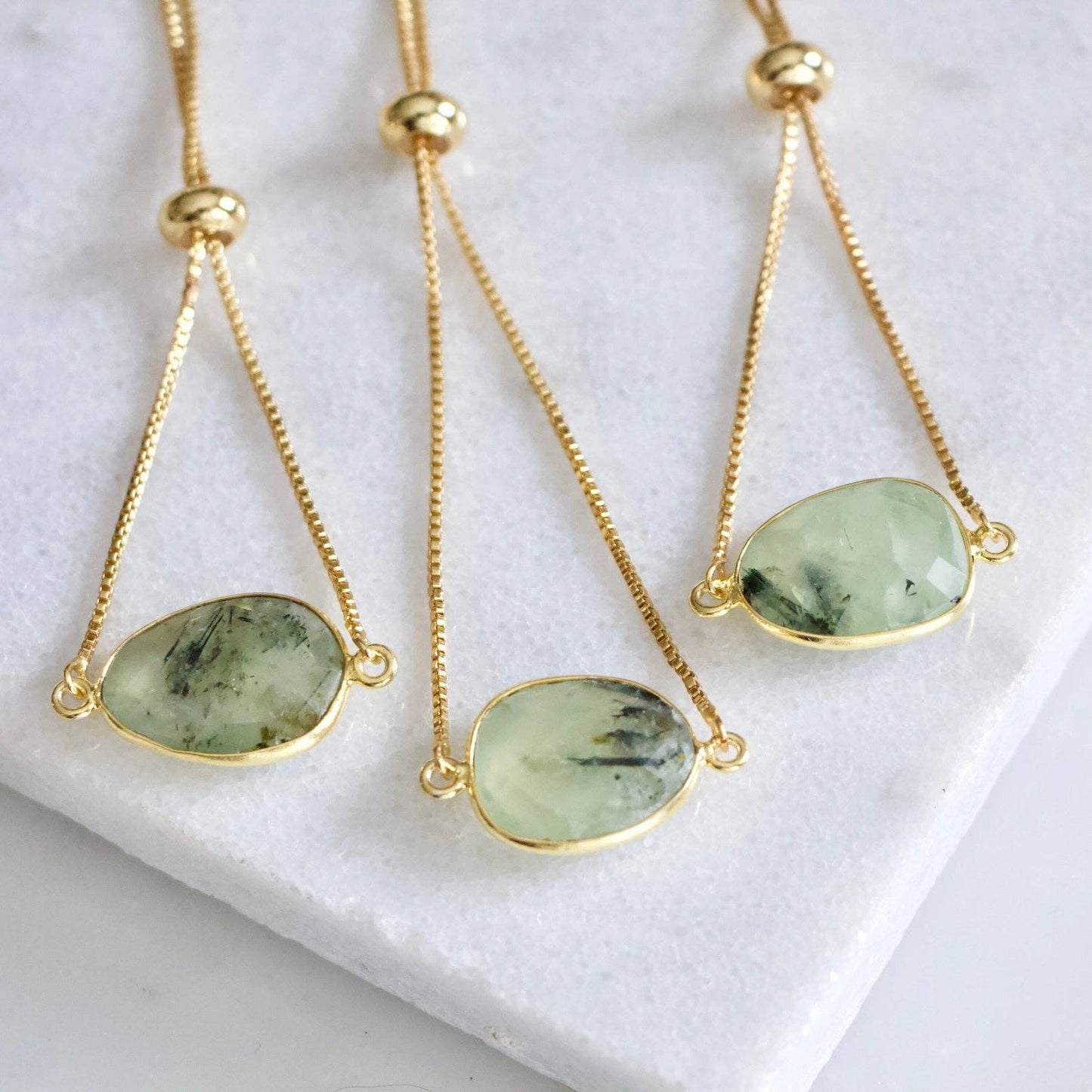 Faceted Gemstone Adjustable Bracelet