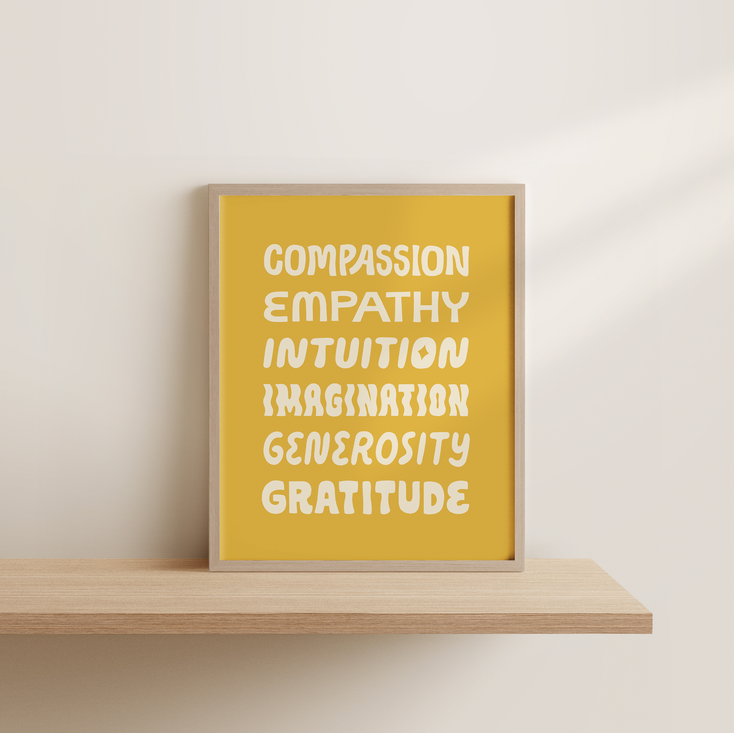 Nice Words Screen Print - Mustard