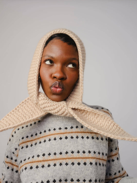 Marina Hand Knit Scarflette - Jasper